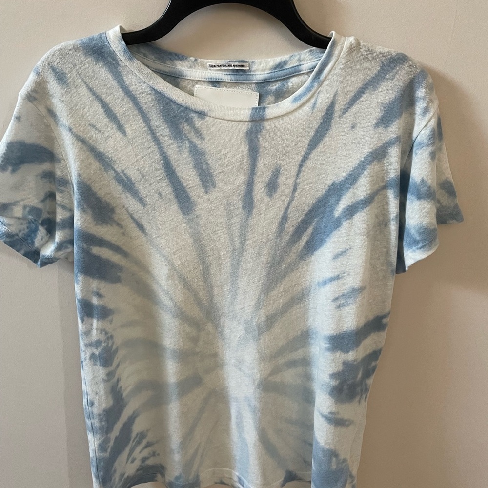 Mother Denim The Sinful Blue & White Tie Dye T-Shirt